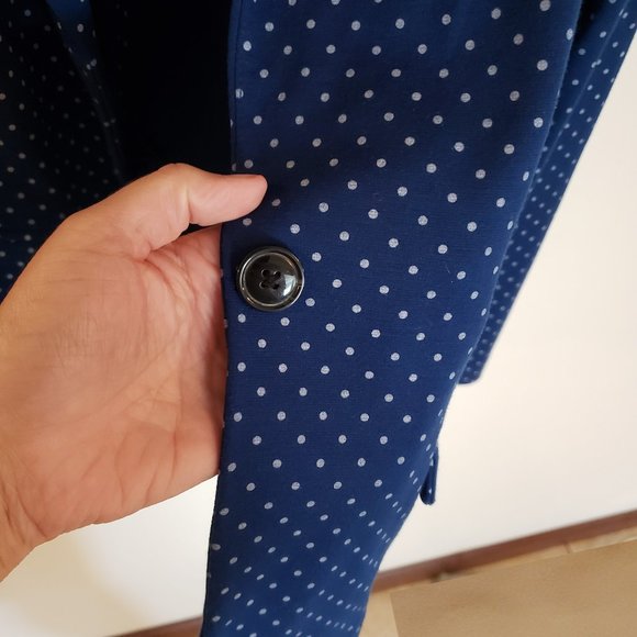 🔥Host Pick🔥NWT Merona Navy One Button Blazer Polka Dots Shoulder Pads XXL - Picture 7 of 14